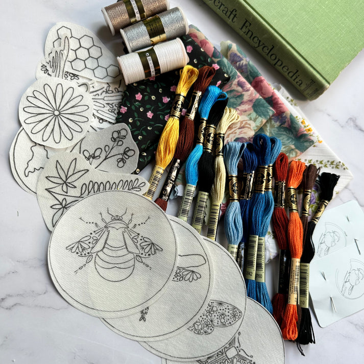 Nest Embirdery - Endangered Insect Four Mini Embroidery Kits Bundle