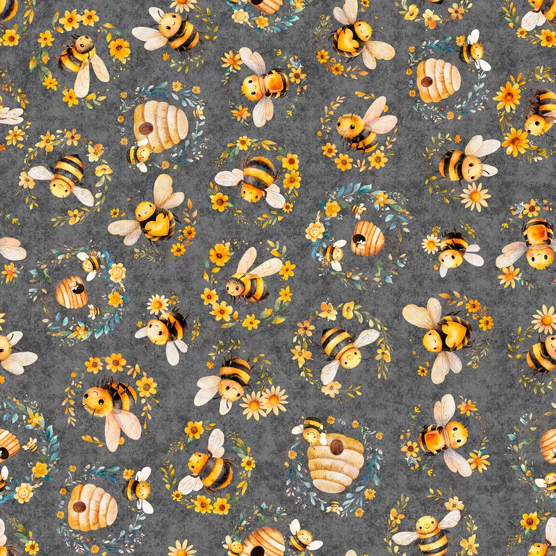 QT Fabrics - Buzz Buzz Buzz - Bees and Beehives - 2600 31701 K