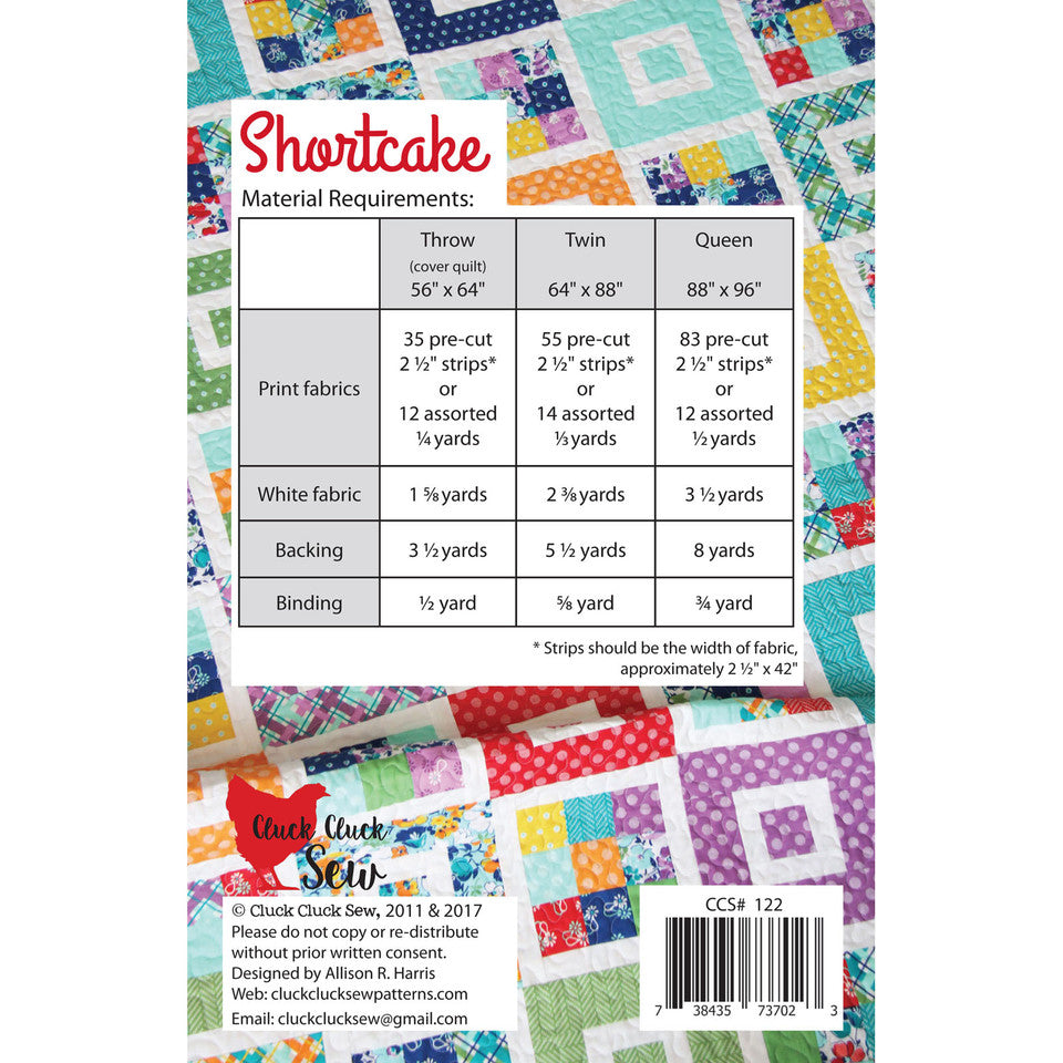 Shortcake Quilt Pattern By Cluck Cluck Sew