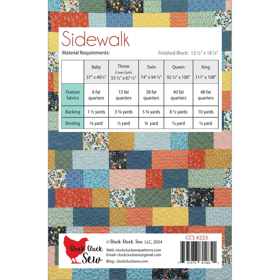 Sidewalk Quilt Pattern By Cluck Cluck Sew