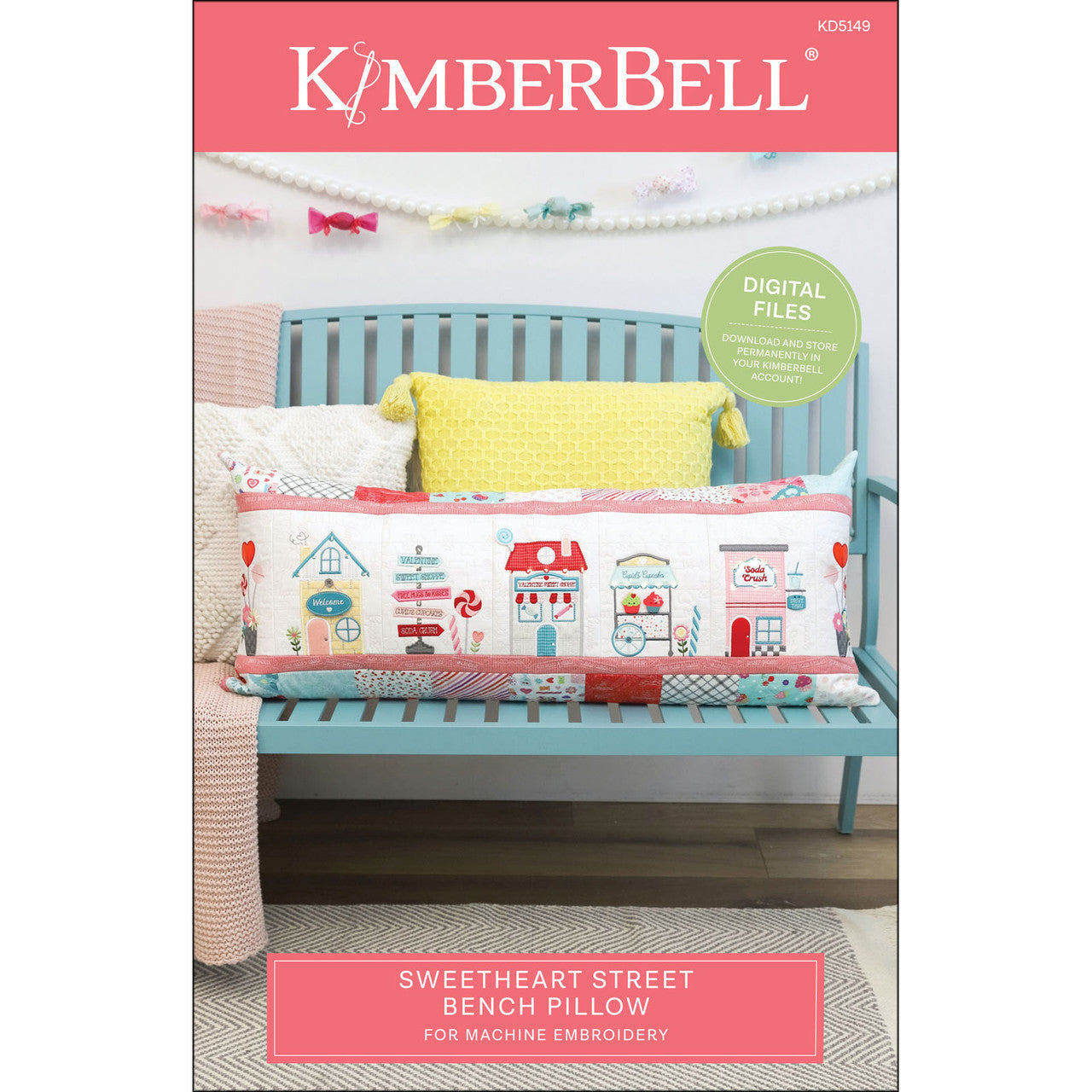 Kimberbell Sweetheart Street Bench Pillow Embroidery CD