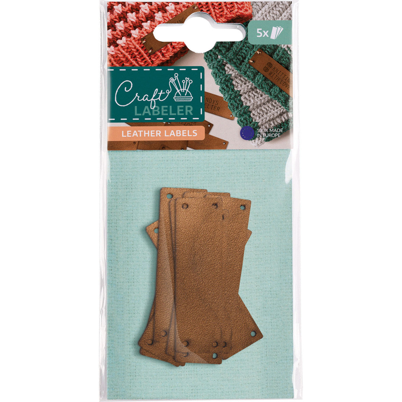Craft Labeler - Brown Leather Labels - 5ct