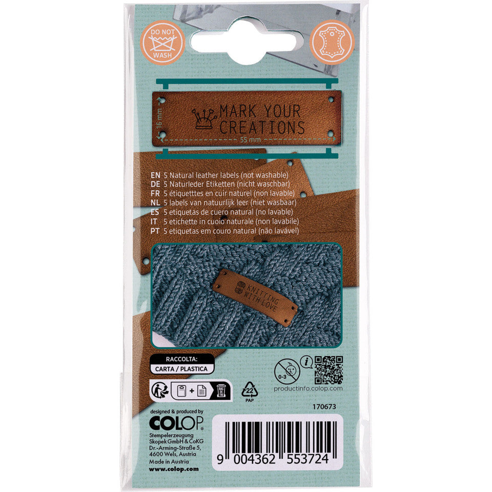 Craft Labeler - Brown Leather Labels - 5ct