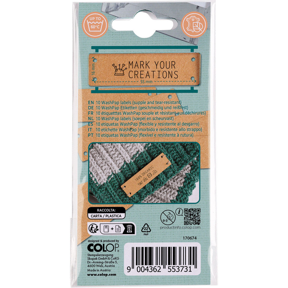 Craft Labeler - Light Brown WashPap Vegan Labels - 10ct