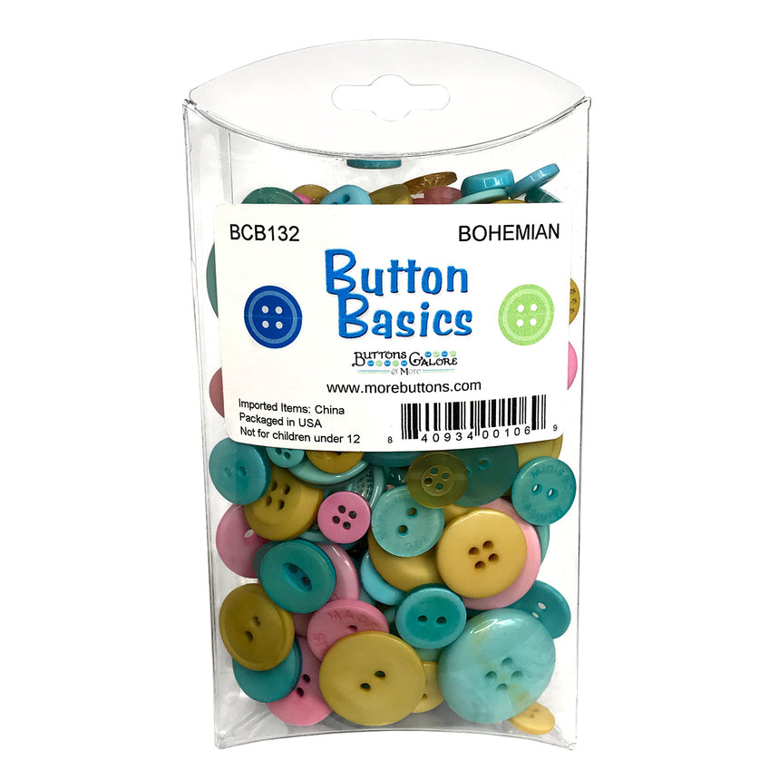 Buttons Galore and More - Button Basics Colorful Craft And Sewing Buttons - Bohemian