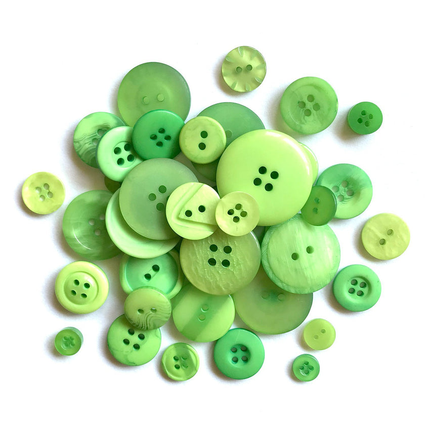 Buttons Galore and More - Button Basics Colorful Craft And Sewing Buttons - Candy Apple Green