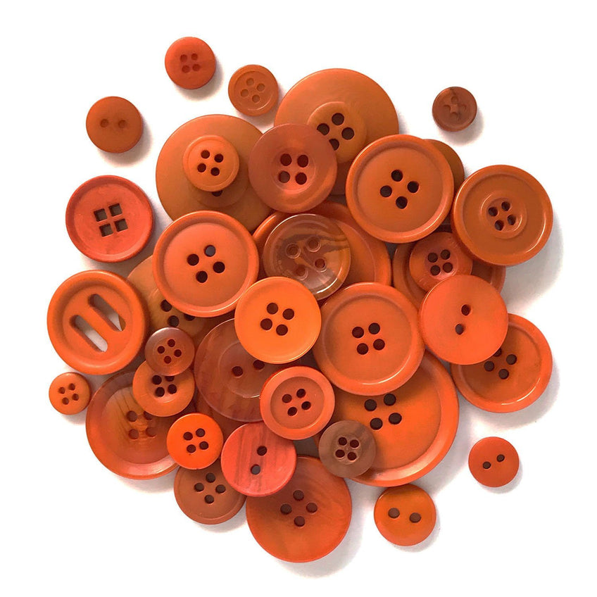 Buttons Galore and More - Button Basics Colorful Craft And Sewing Buttons - Carnival Orange