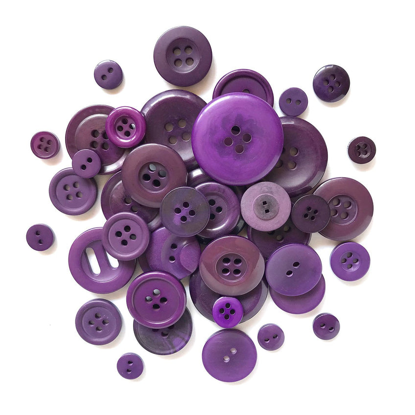 Buttons Galore and More - Button Basics Colorful Craft And Sewing Buttons - Grape Juice