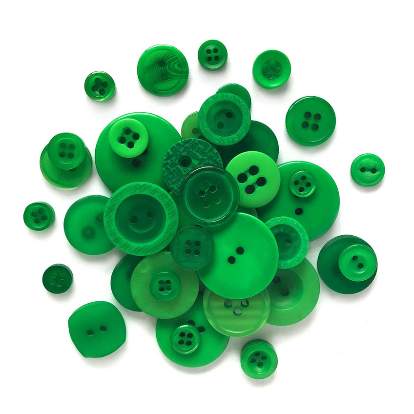 Buttons Galore and More - Button Basics Colorful Craft And Sewing Buttons - Kelly Green