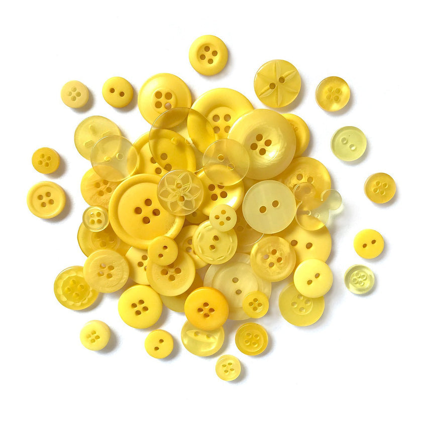 Buttons Galore and More - Button Basics Colorful Craft And Sewing Buttons - Lemon Yellow
