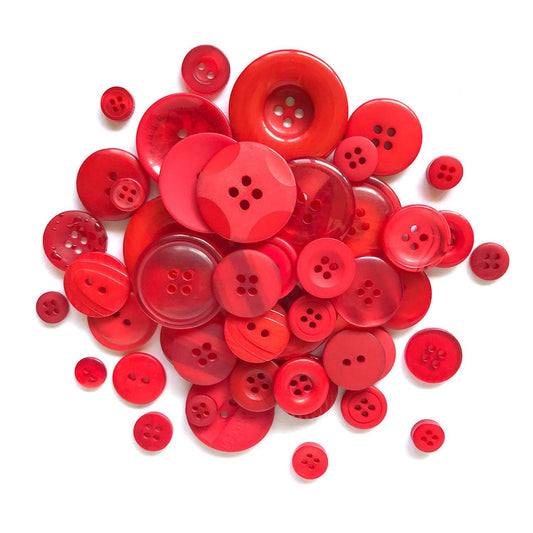 Buttons Galore and More - Button Basics Colorful Craft And Sewing Buttons - Red Hot