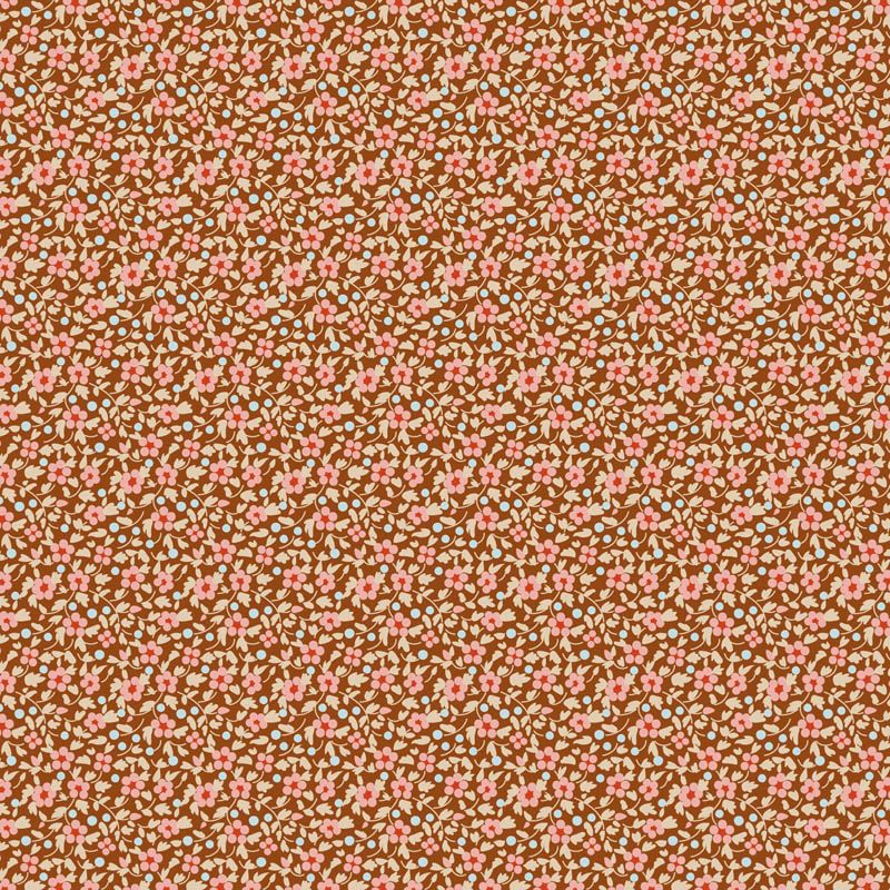 Tilda - Brie Basics - Small Florals - Brown - 130137