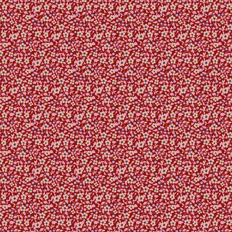 Tilda - Brie Basics - Small Florals - Burgundy - 130193