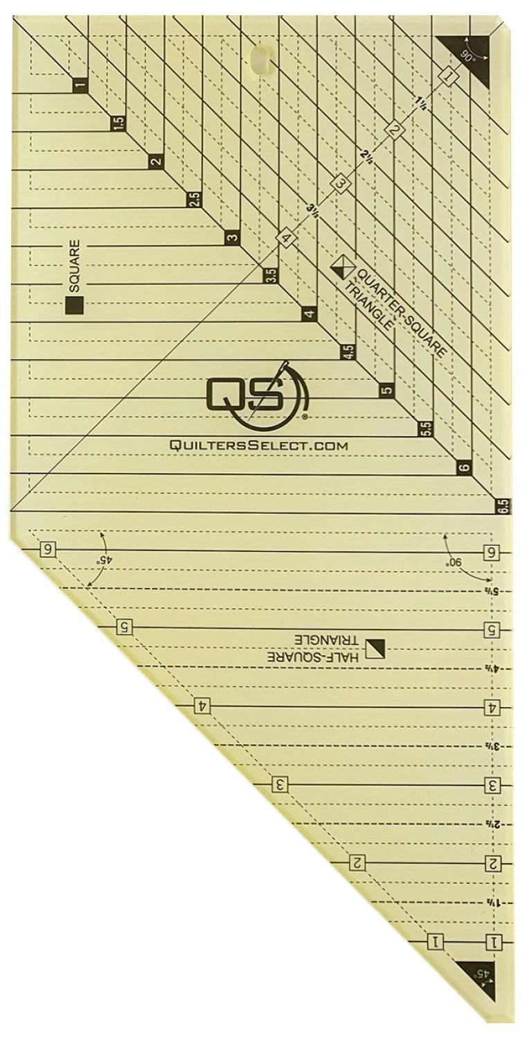 Quilters Select Triangle / Square 3 in 1 Combo Ruler