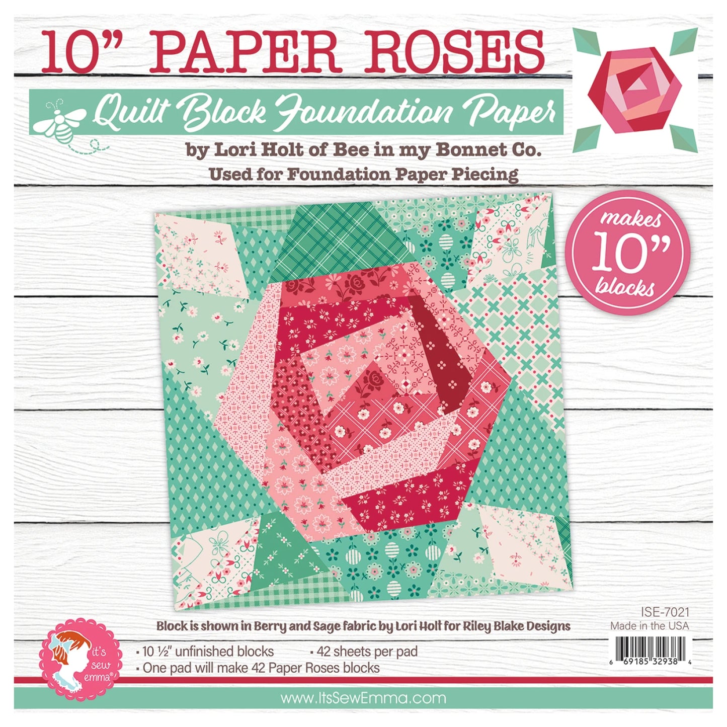 Its Sew Emma Paper Roses 10" Foundation Paper Pad