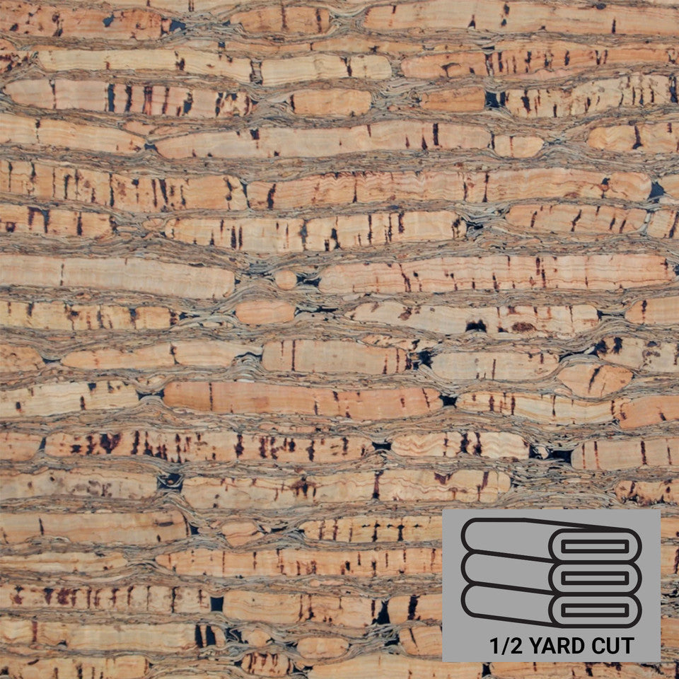 Sallie Tomato - Pro Cork - Brown / Tan Bark - Factory Cut 1/2 Yard