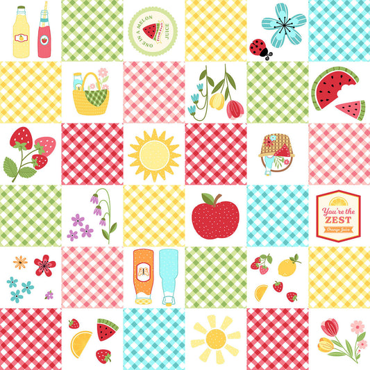 Kimberbell - Sippin' On Sunsine - Summer Day Picnic Quilt Cheater Print - MAS11070-Z