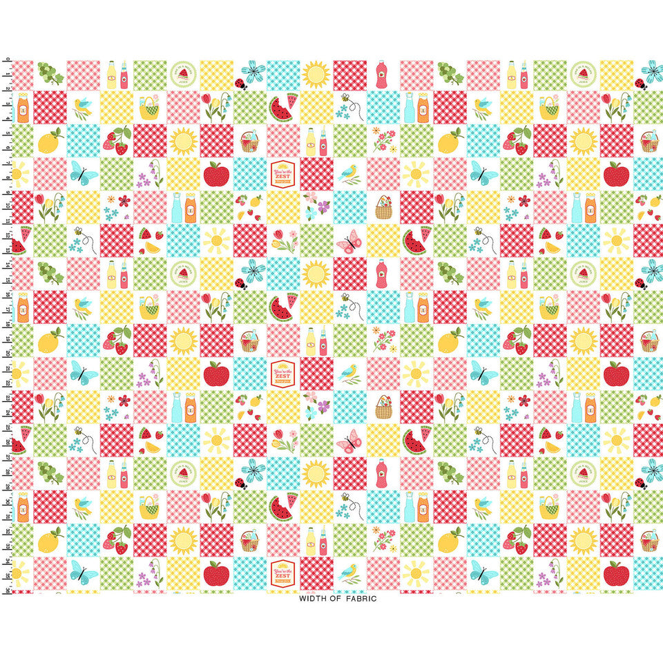 Kimberbell - Sippin' On Sunsine - Summer Day Picnic Quilt Cheater Print - MAS11070-Z