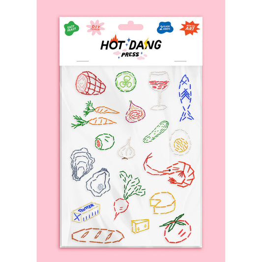 Hot Dang Press Iron On Food Embroidery Sheet Set