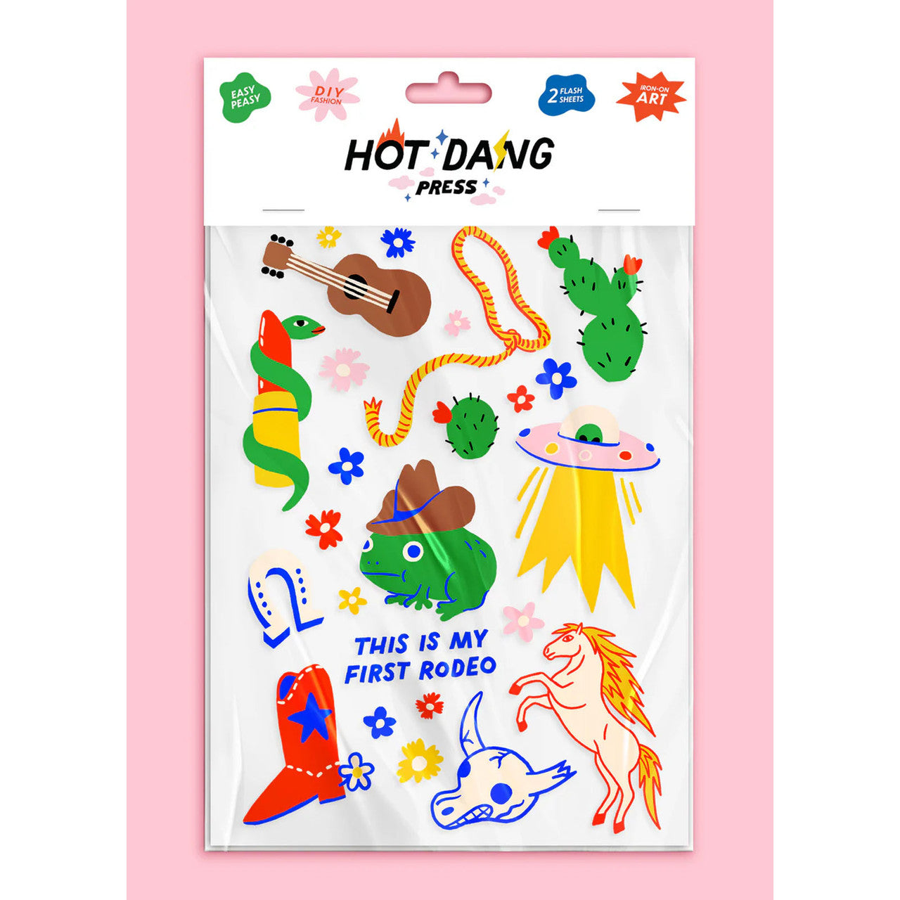 Hot Dang Press Iron On First Rodeo Embroidery Sheet Set