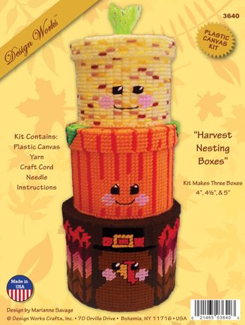 Design Works Harvest Nesting Boxes Plastic Canvas Kit