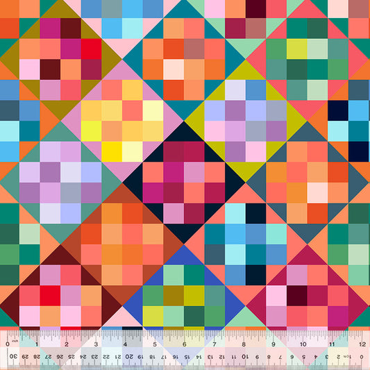 Windham - 108" Wideback - Rainbow Color Block Wide Quilt Backing Fabric - 54573DW-1DES
