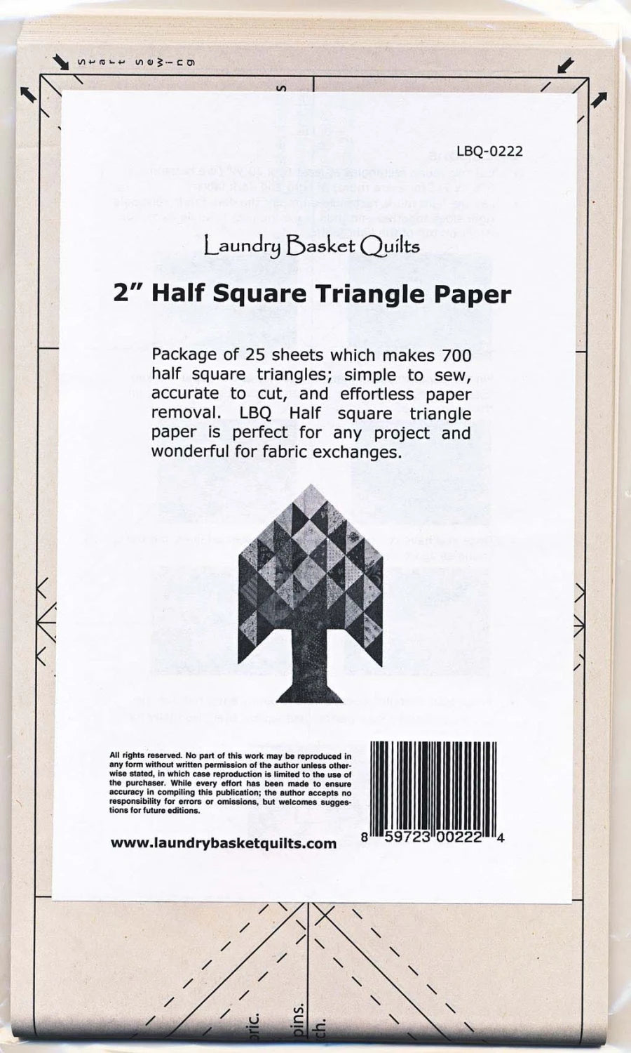 Laundry Basket Quilts Half Square Triangle Paper 2"