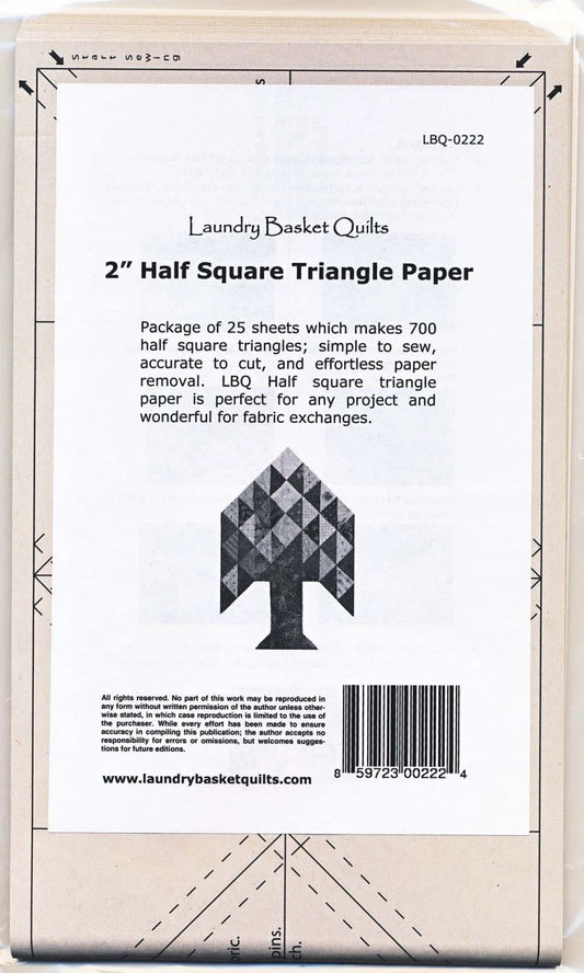 Laundry Basket Quilts Half Square Triangle Paper 2"
