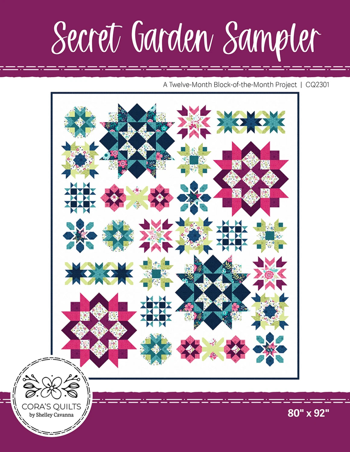 Secret Garden Block Of The Month Quilt Pattern By Cora's Quilt