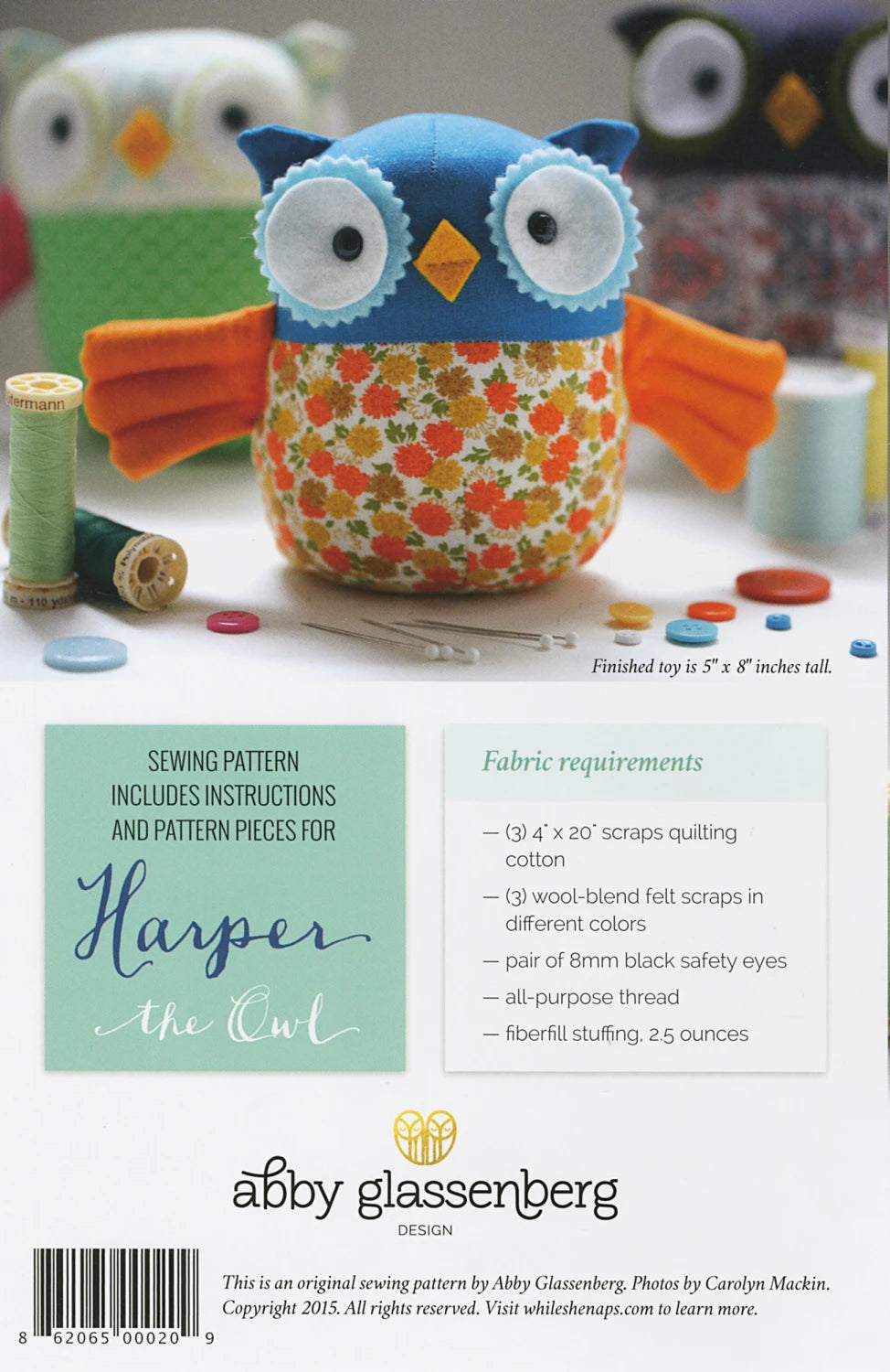 Harper The Owl Pincushion Pattern By Abby Glassenberg