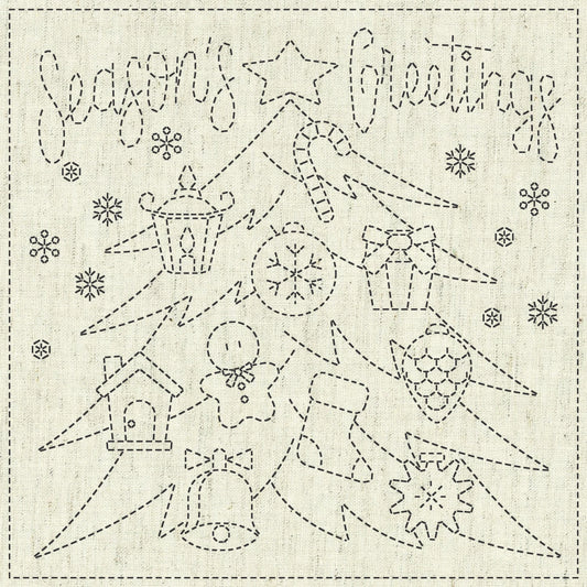 QH Textiles Sashiko Cloth - Season's Greetings