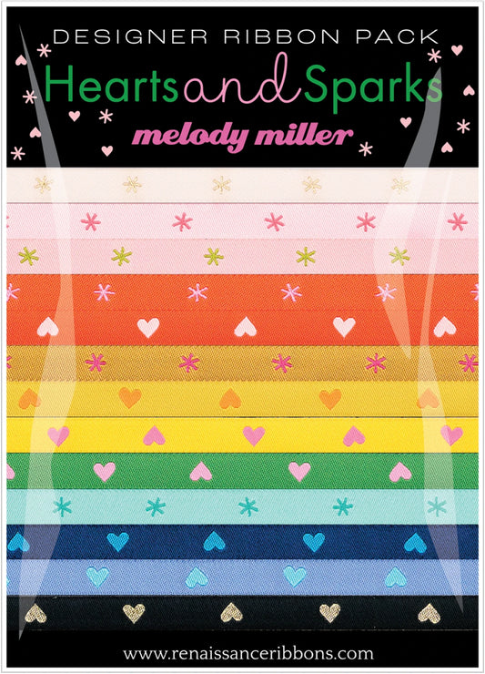 Ruby Star Society Designer Ribbon Pack Hearts and Sparks By Melody Miller