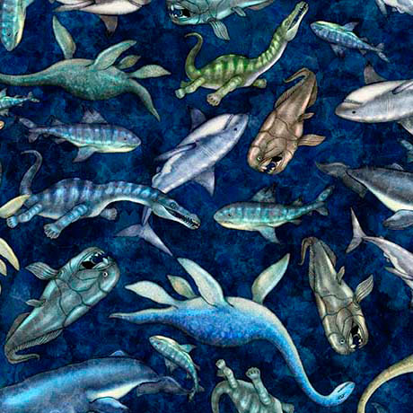 QT Fabrics - Savage Kingdom - Underwater Dinosaurs Minky - 2600-31736-N