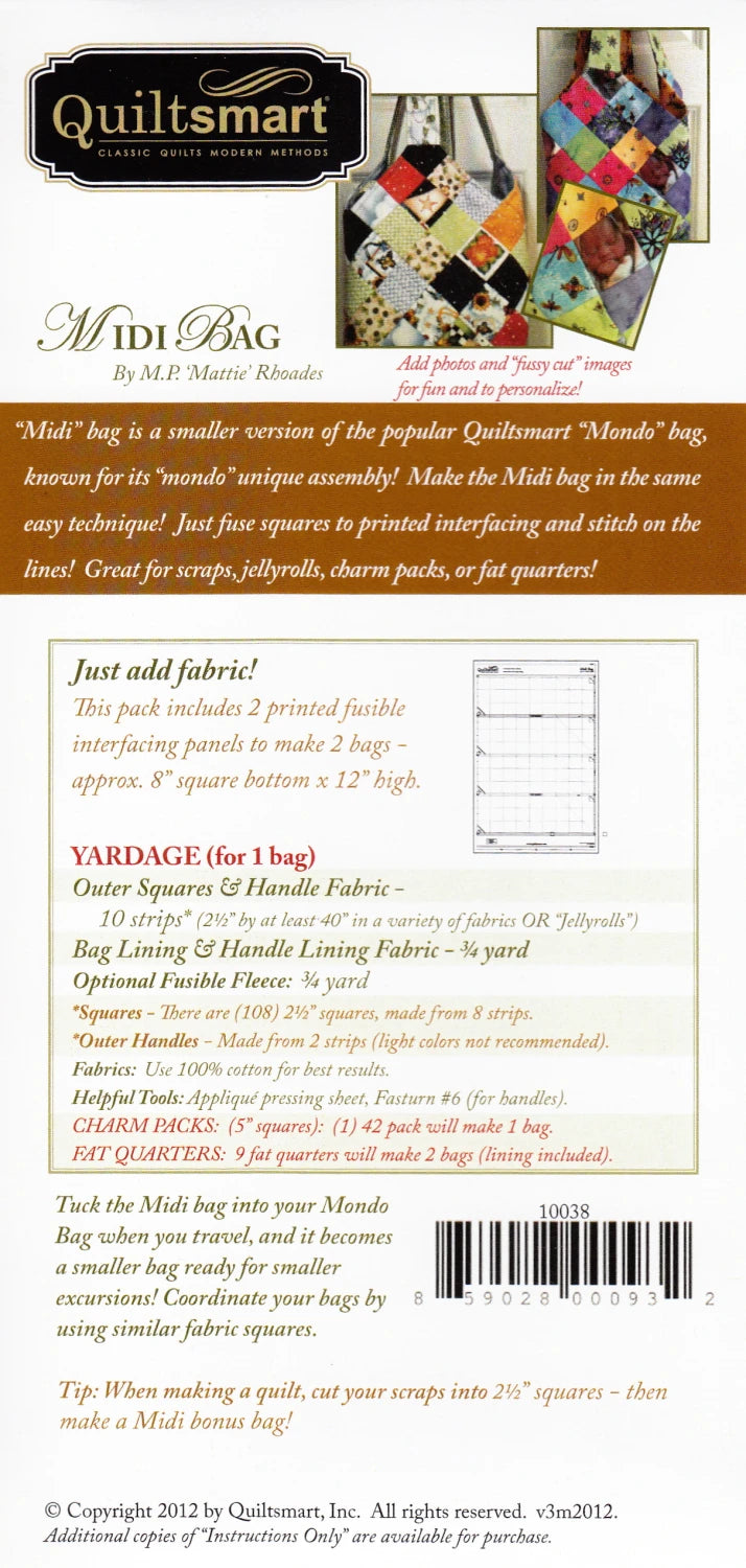 Midi Bag Pattern and Interfacing By Quiltsmart