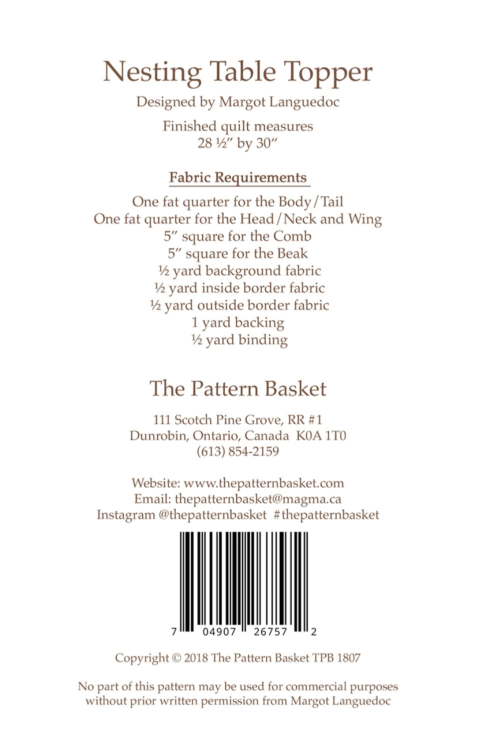 Nesting Table Topper Pattern By The Pattern Basket