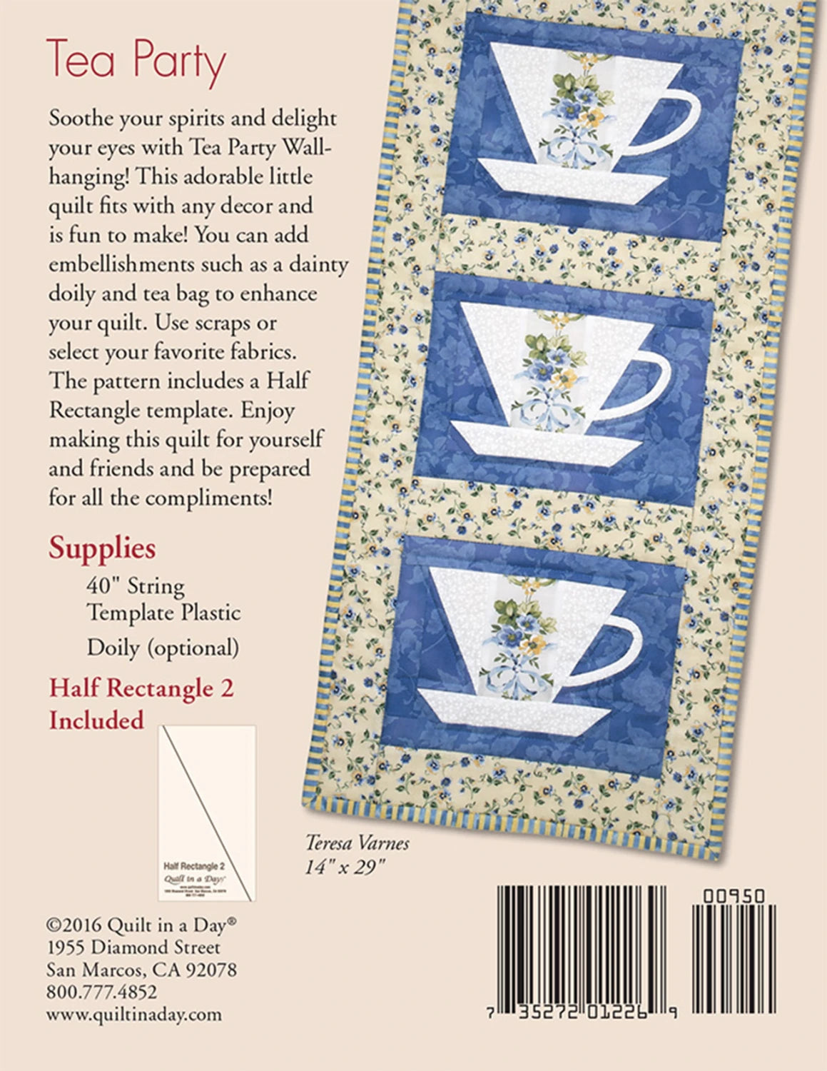 Tea Party Block Pattern By Quilt In A Day