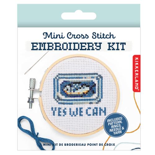 Kikkerland Mini Cross Stitch Kit Sardine