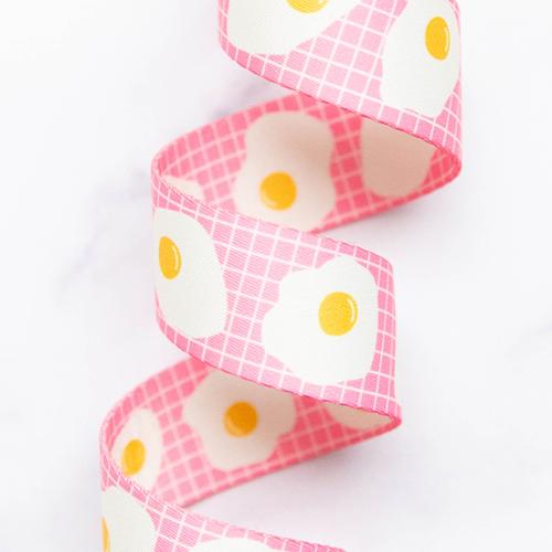 Fried Eggs Pink Webbing 1.5" Stitch Supply Co - By The Yard