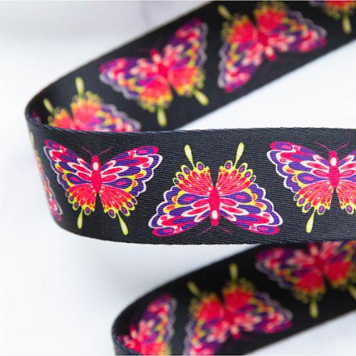 Glow Moth Black Webbing 1.5" Stitch Supply Co - By The Yard