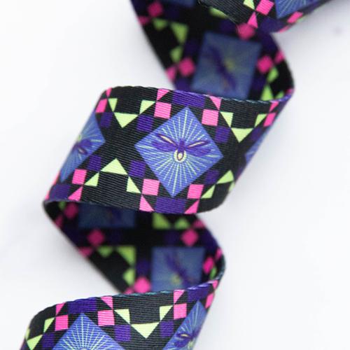Dragonfly Pixels Black Webbing 1.5" Stitch Supply Co - By The Yard