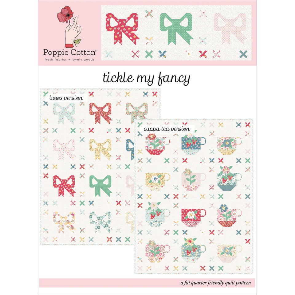 Tickle My Fancy Cuppa Tea and Bow Quilt Pattern By Poppie Cotton