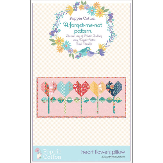 Heart Flowers Pillow Pattern By Poppie Cotton