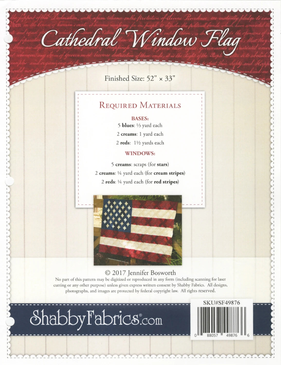 Cathedral Window Flag Quilt Pattern By Shabby Fabrics