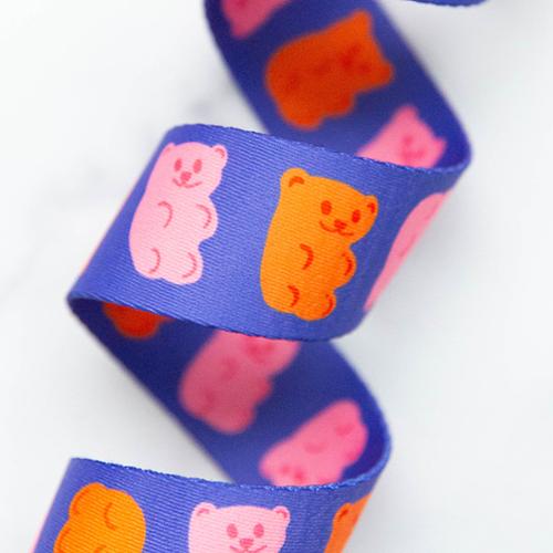 Gummy Bears Blue Webbing 1.5" Stitch Supply Co - By The Yard