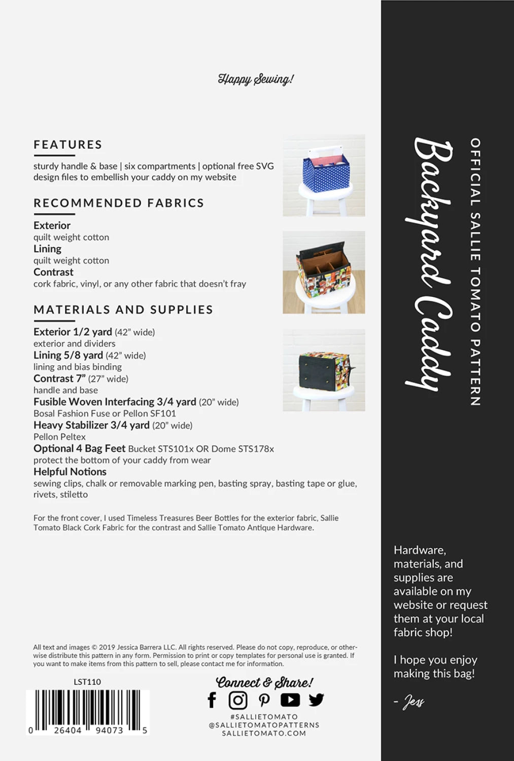 Backyard Caddy Pattern By Sallie Tomato