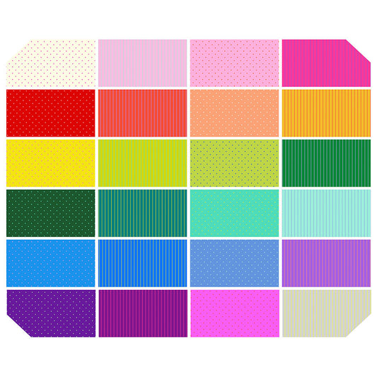 Tula Pink - True Colors - Tiny Coordinates - Factory Cut 5" Squares Charm Pack