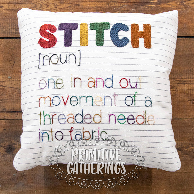 Definition Of Stitch Pillow Pattern By Primitive Gatherings
