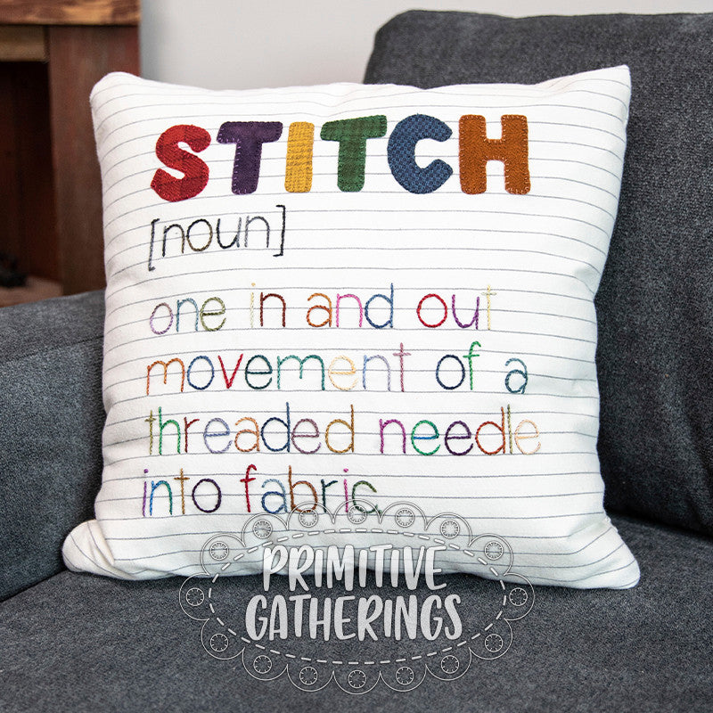 Definition Of Stitch Pillow Pattern By Primitive Gatherings