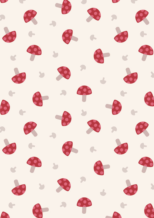 Preorder - Lewis and Irene - Country Comforts Flannel - Red Toadstools Mushrooms - F3 - Ships June 2026