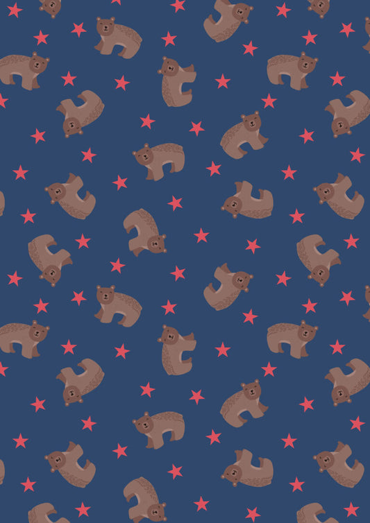 Preorder - Lewis and Irene - Country Comforts Flannel - Grizzly Bears - F5 - Ships June 2026